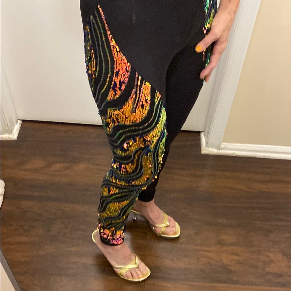 Intergalactic One Shoulder Sequin Jumpsuit - Picture 9 of 11